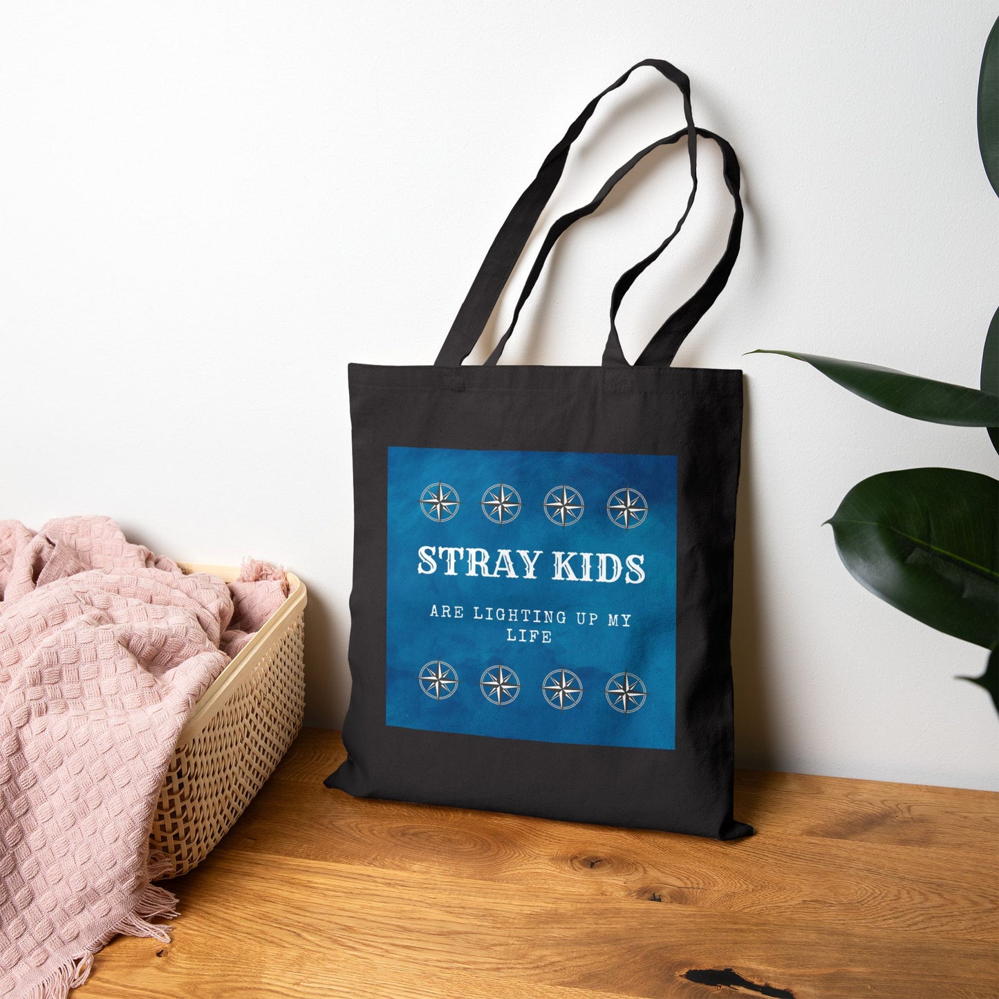 Stray Kids Fan Tote Bag — "Stray Kids Are Lighting Up My Life" Laptop & Concert Bag