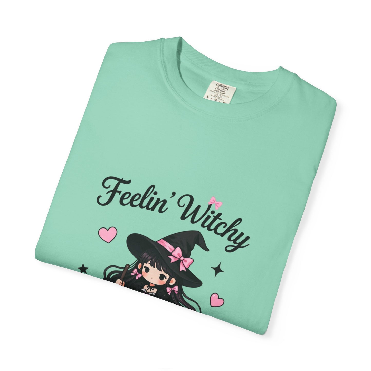 Feelin' Witchy T-Shirt — Cute Kawaii Witch Graphic Tee for Halloween & Everyday