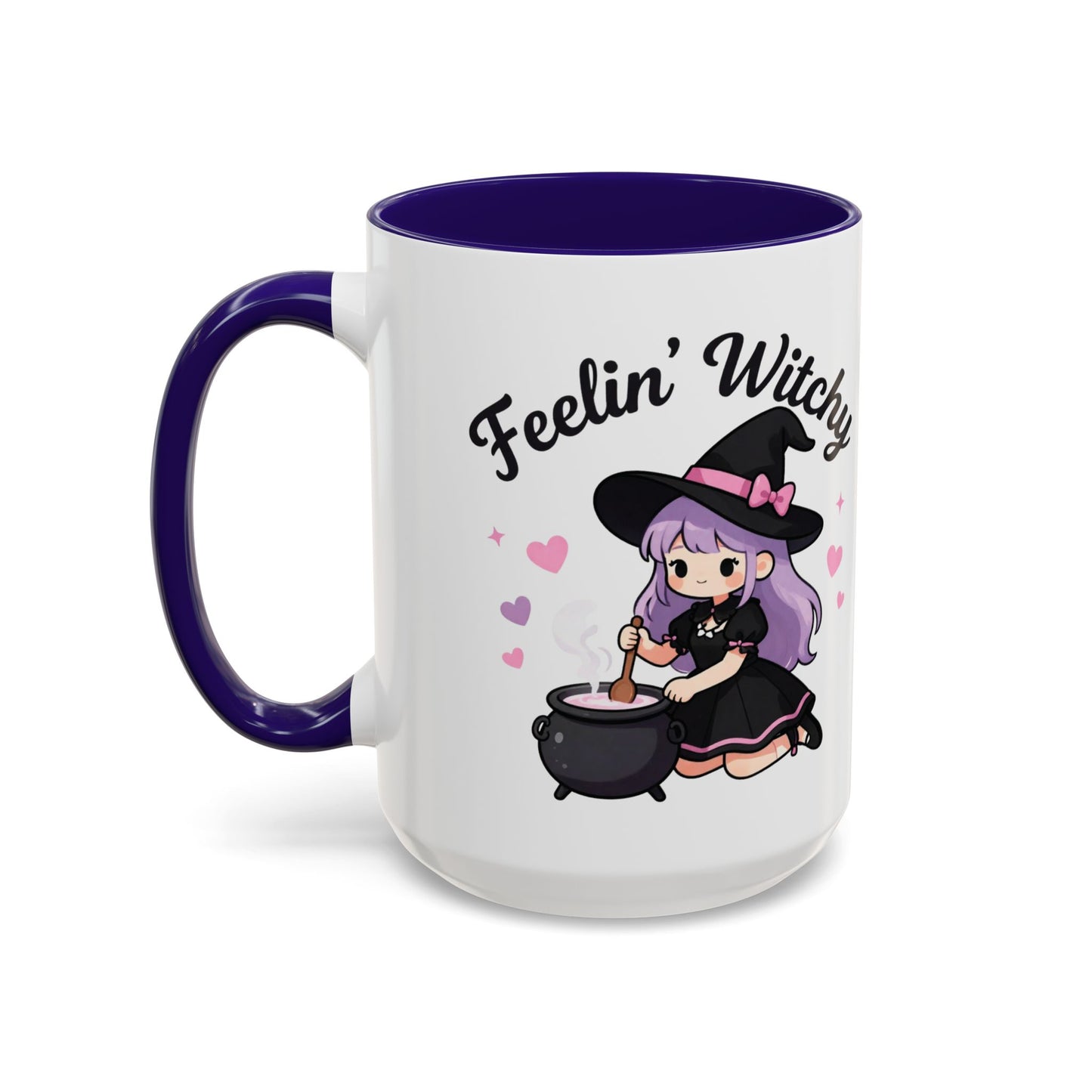 Feelin' Witchy Coffee Mug — Cute Kawaii Witch Illustration (11oz & 15oz)