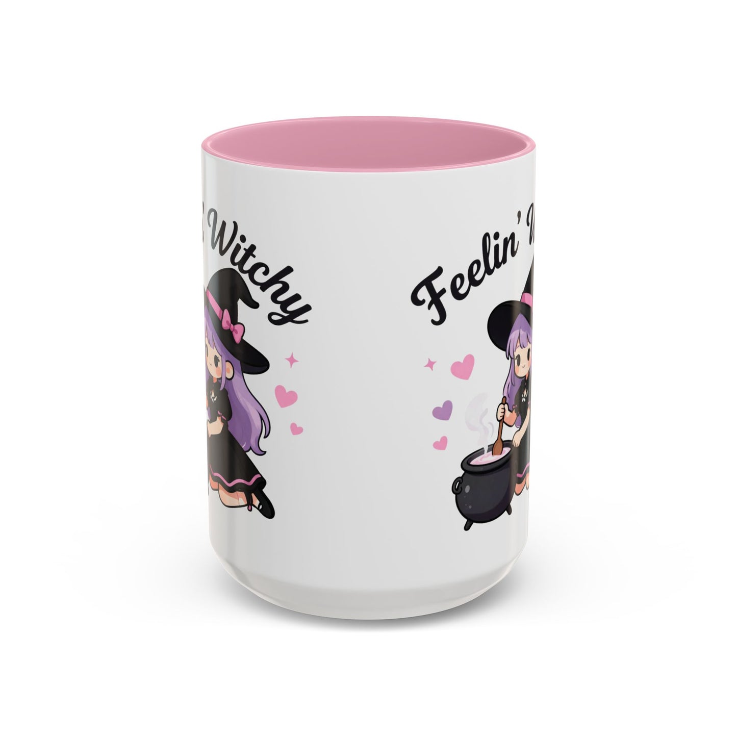 Feelin' Witchy Coffee Mug — Cute Kawaii Witch Illustration (11oz & 15oz)