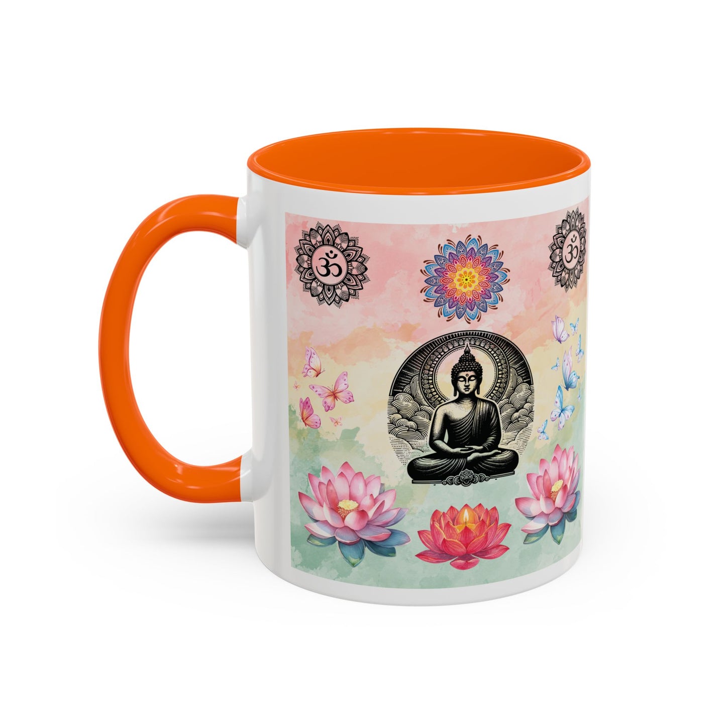 Buddha Lotus Accent Coffee Mug — Meditation, Om & Chakra Spiritual Tea Cup