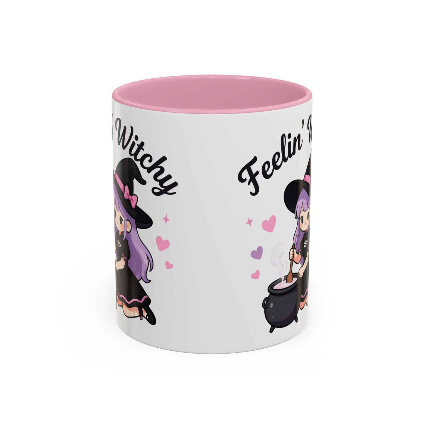 Feelin' Witchy Coffee Mug — Cute Kawaii Witch Illustration (11oz & 15oz)