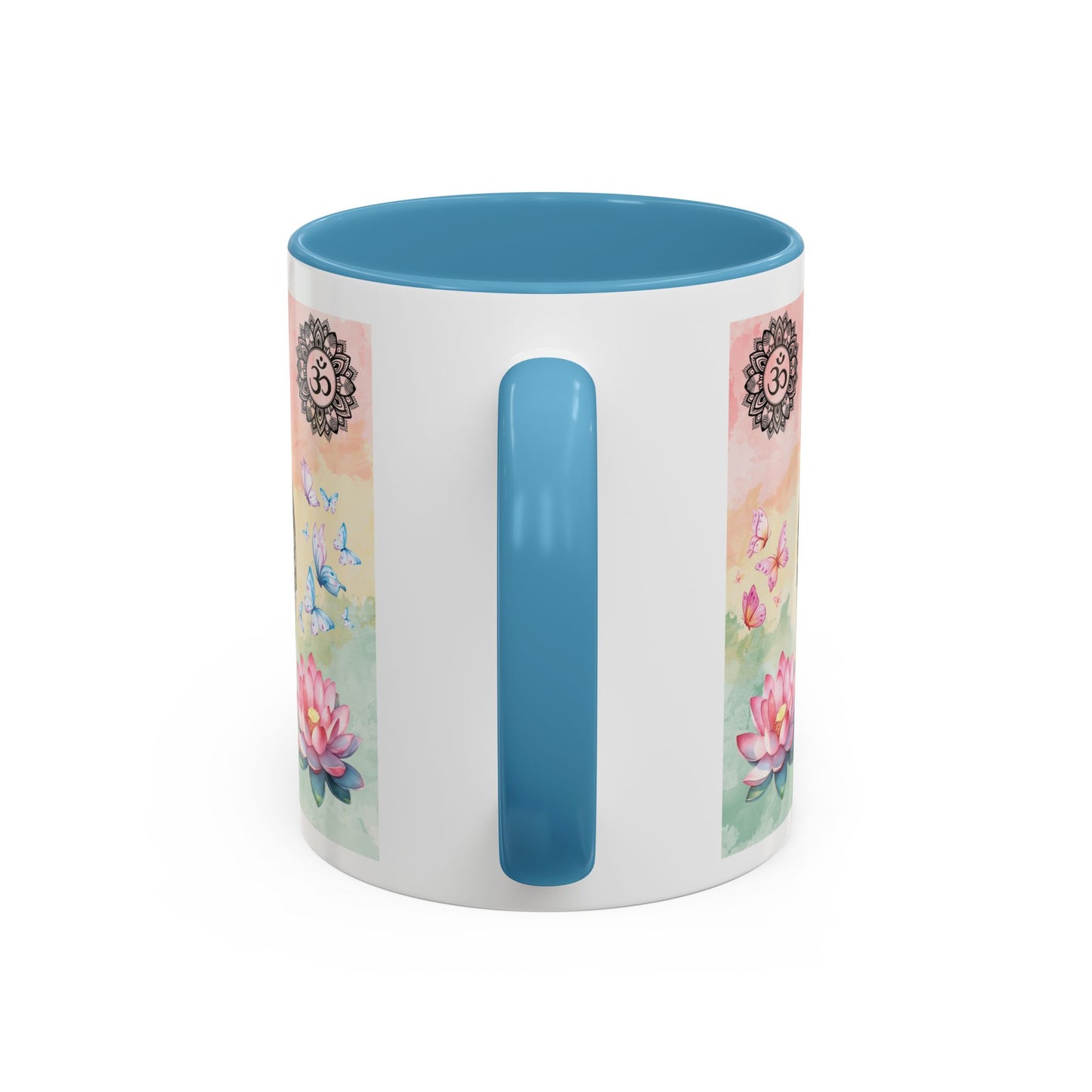 Buddha Lotus Accent Coffee Mug — Meditation, Om & Chakra Spiritual Tea Cup