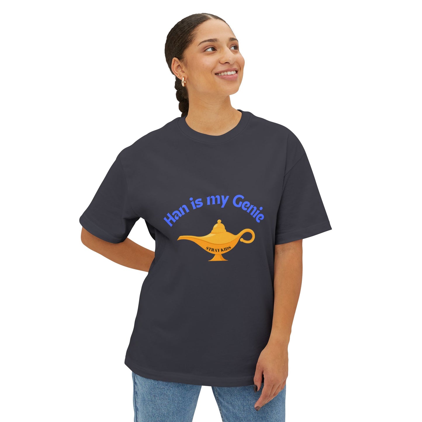 "Han is my Genie" Tee, STRAY KIDS fan Oversized Graphic Boxy T-Shirt