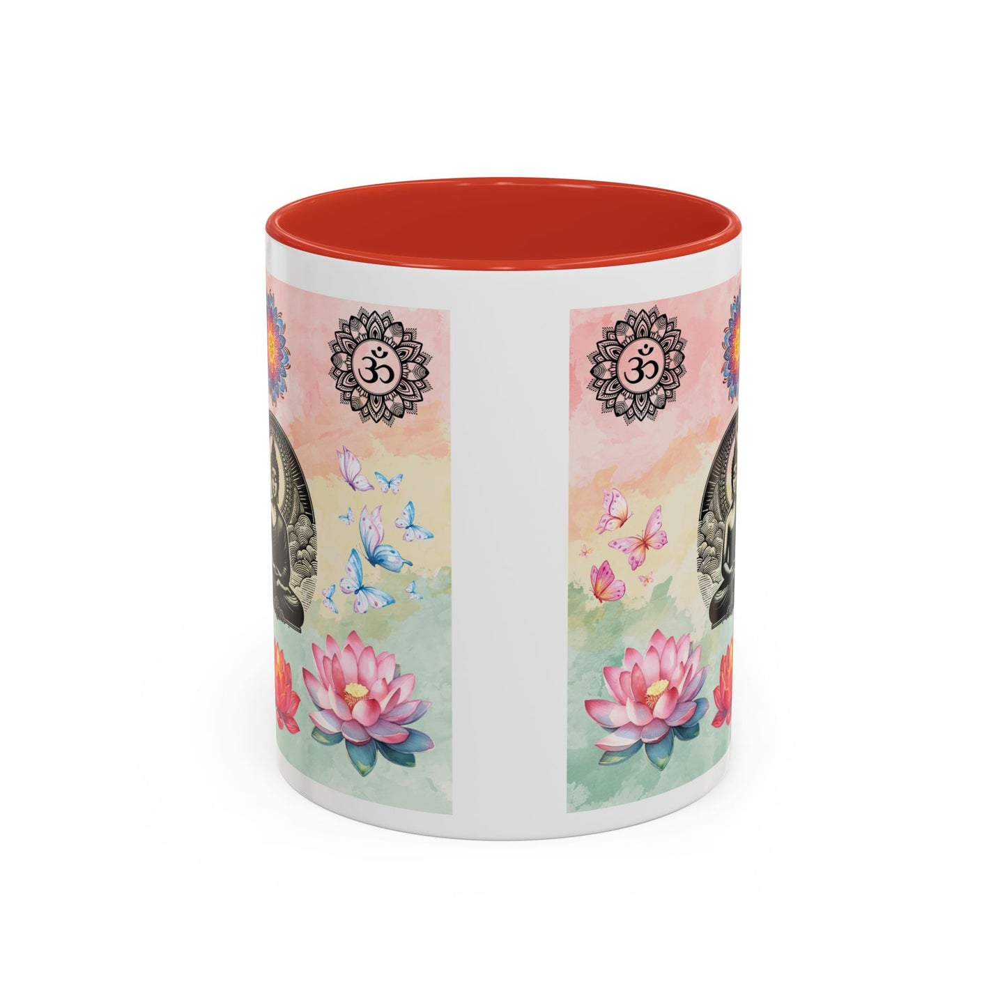 Buddha Lotus Accent Coffee Mug — Meditation, Om & Chakra Spiritual Tea Cup