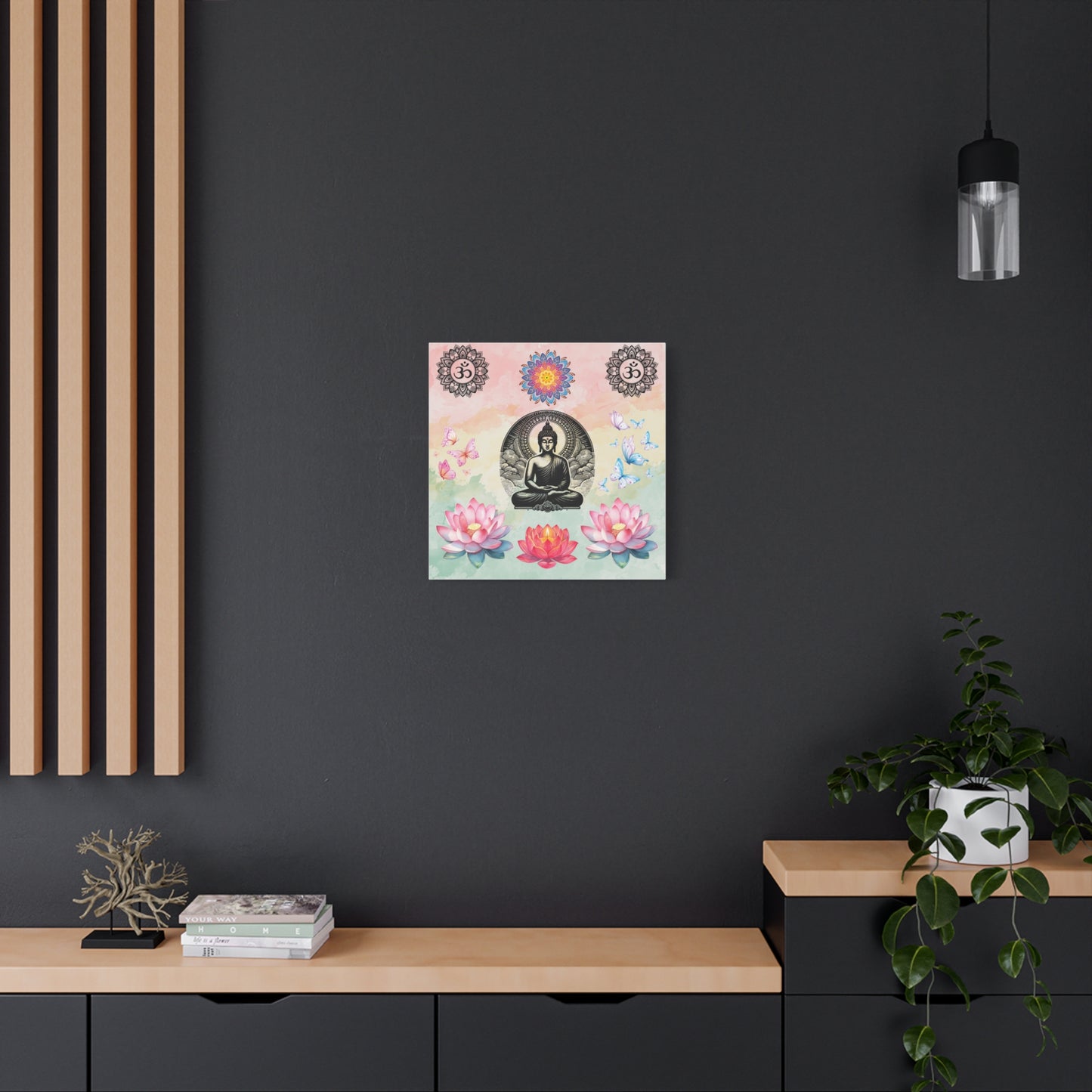 Buddha Lotus Meditation Canvas — Om Mandala Wall Art