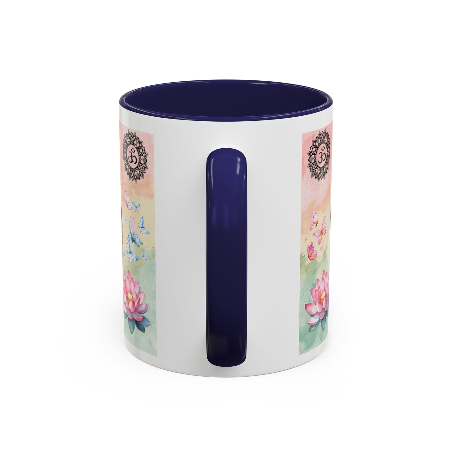 Buddha Lotus Accent Coffee Mug — Meditation, Om & Chakra Spiritual Tea Cup