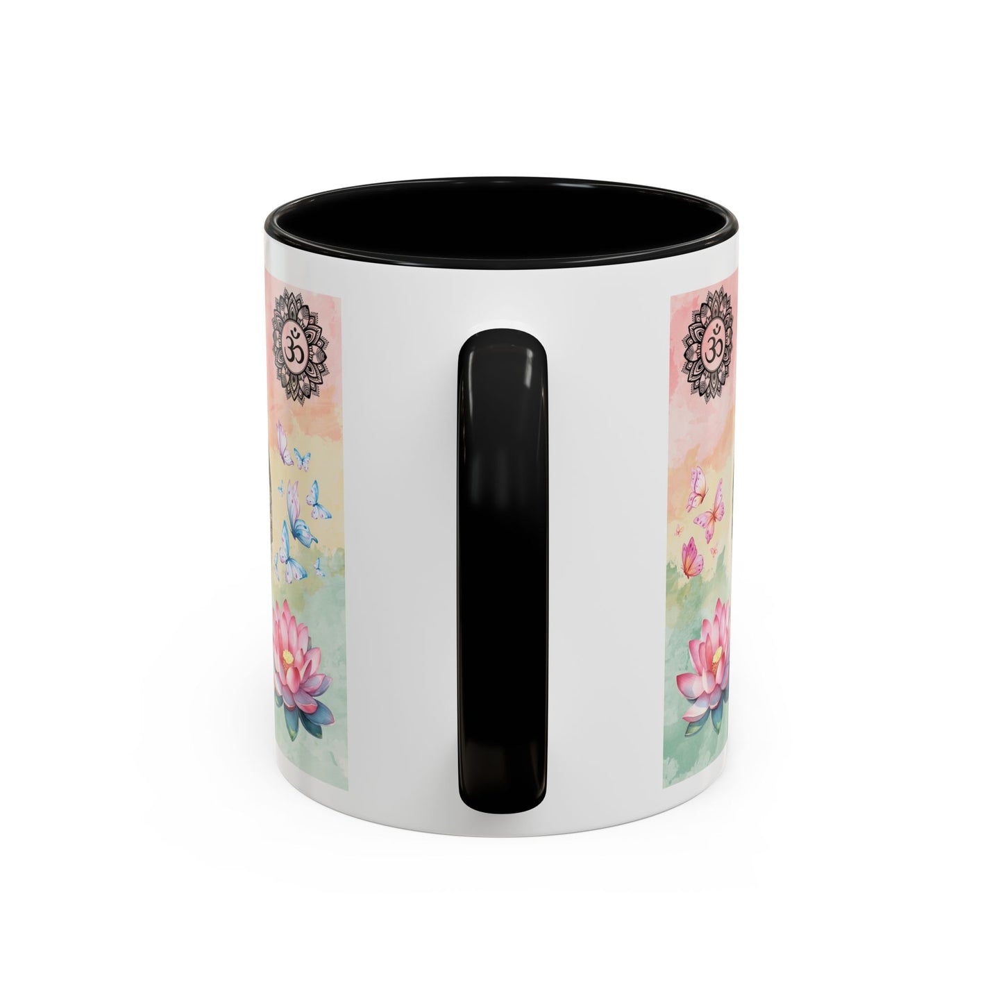 Buddha Lotus Accent Coffee Mug — Meditation, Om & Chakra Spiritual Tea Cup