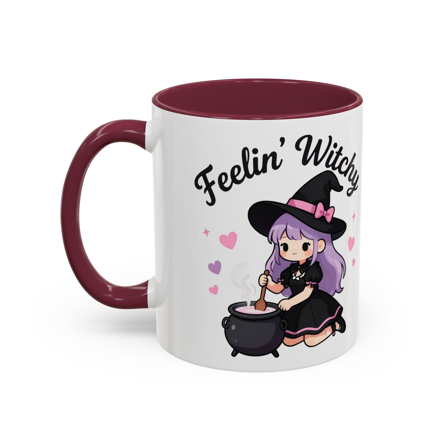 Feelin' Witchy Coffee Mug — Cute Kawaii Witch Illustration (11oz & 15oz)