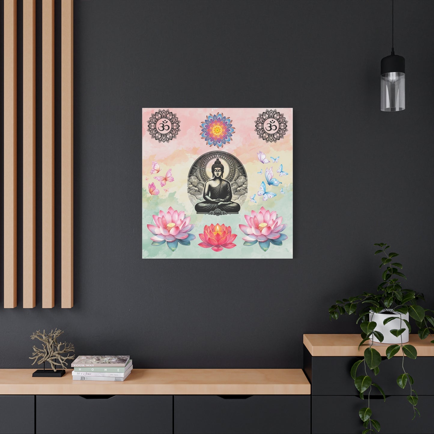 Buddha Lotus Meditation Canvas — Om Mandala Wall Art