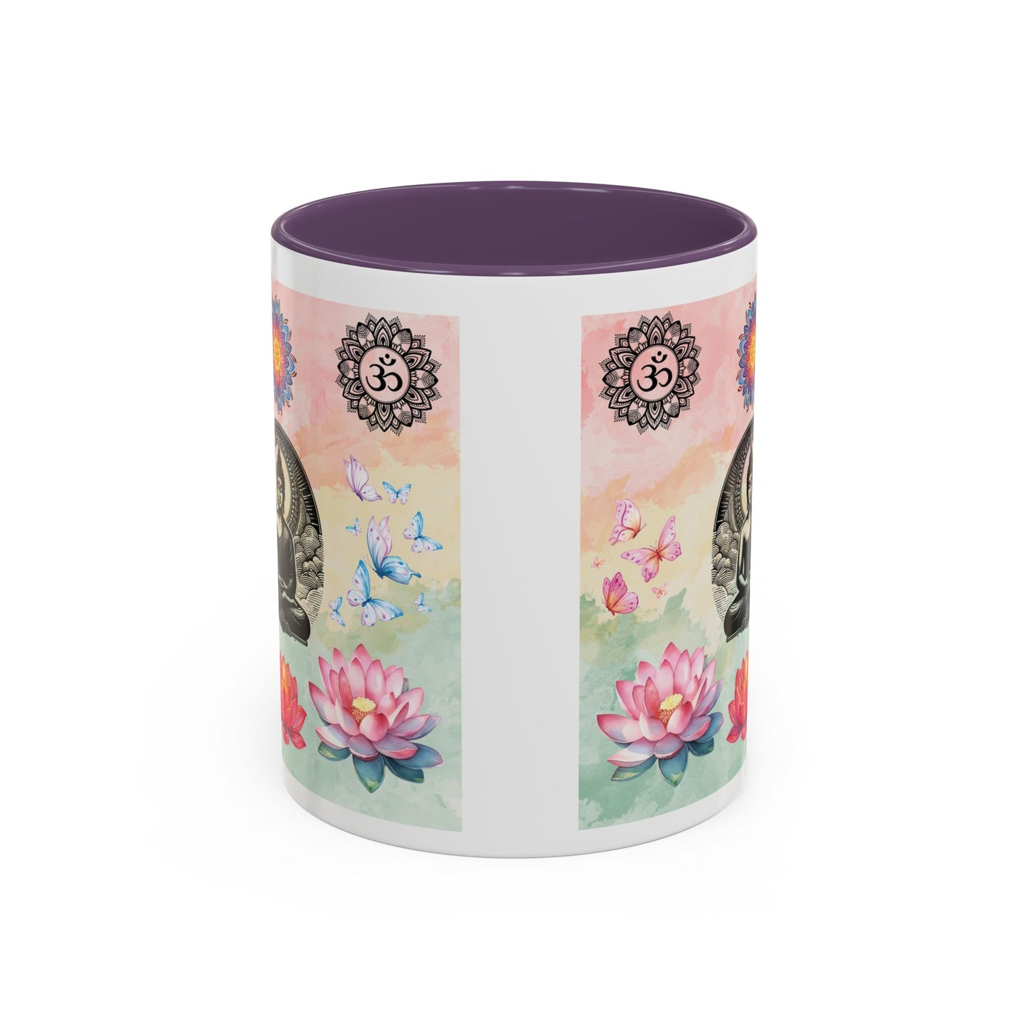 Buddha Lotus Accent Coffee Mug — Meditation, Om & Chakra Spiritual Tea Cup