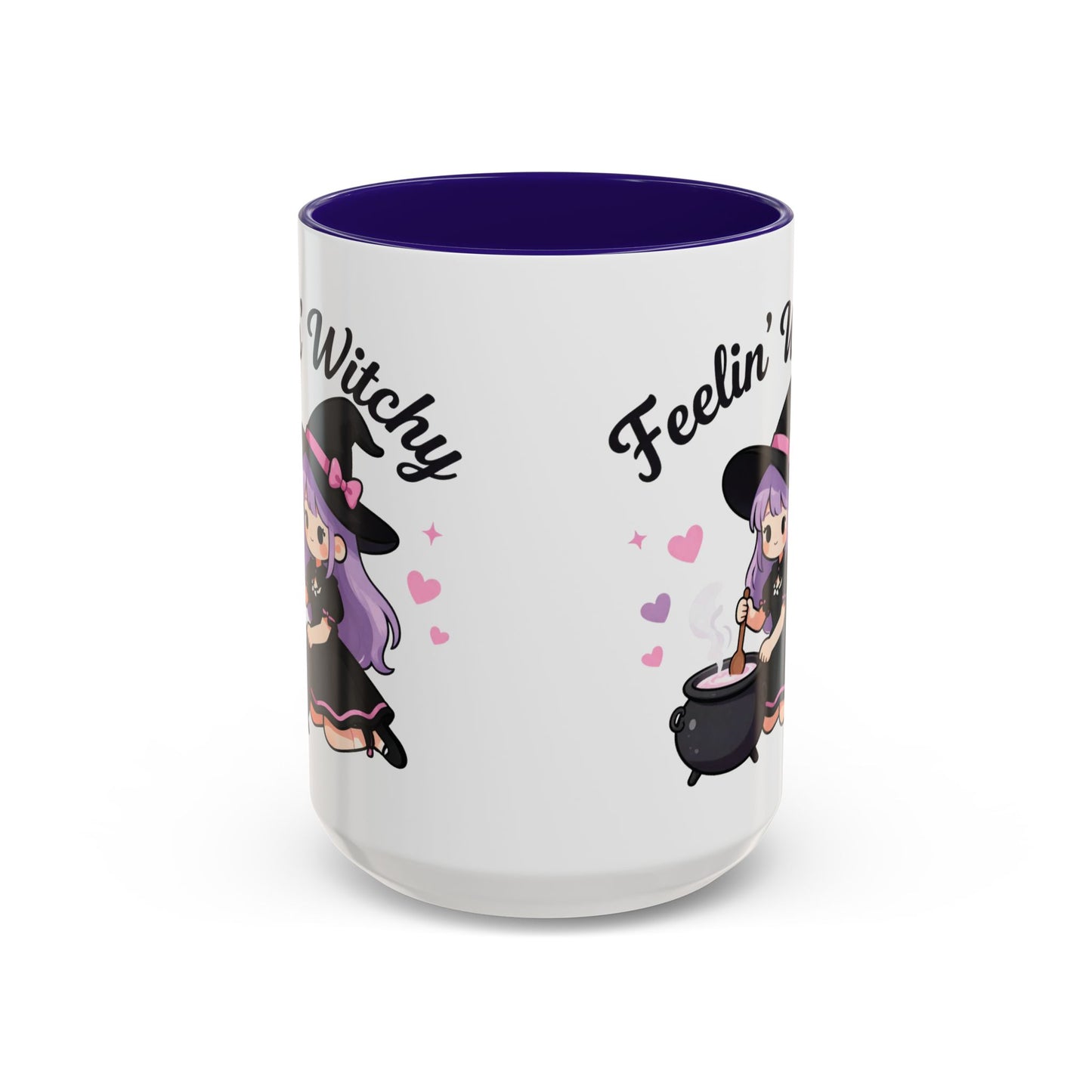 Feelin' Witchy Coffee Mug — Cute Kawaii Witch Illustration (11oz & 15oz)
