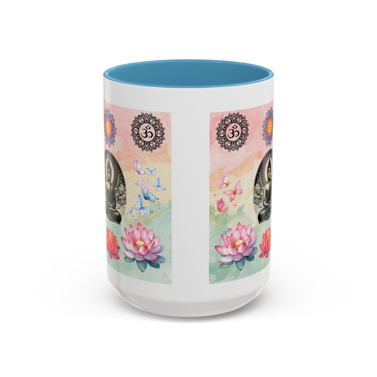 Buddha Lotus Accent Coffee Mug — Meditation, Om & Chakra Spiritual Tea Cup