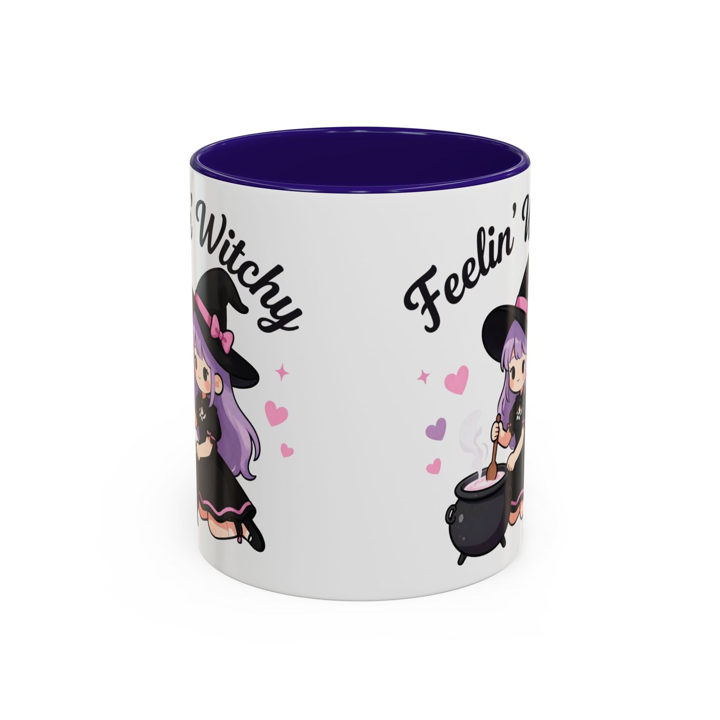 Feelin' Witchy Coffee Mug — Cute Kawaii Witch Illustration (11oz & 15oz)