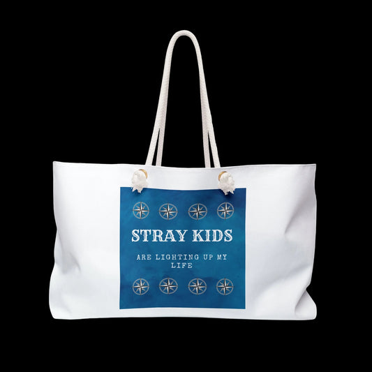 Stray Kids 'Are Lighting Up My Life' Blue Graphic Weekender Bag