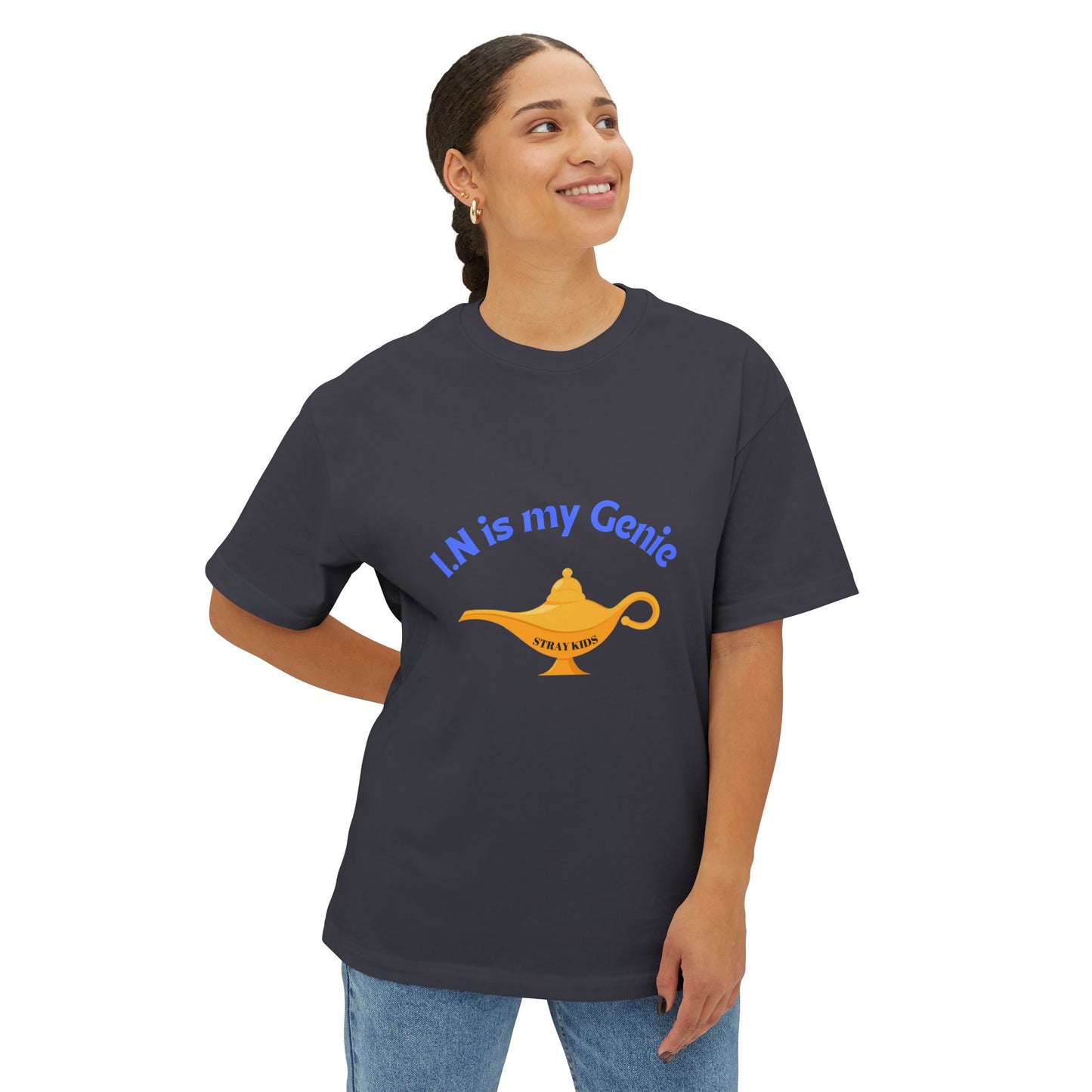 "I.N is my Genie" Tee, STRAY KIDS fan Oversized Graphic Boxy T-Shirt