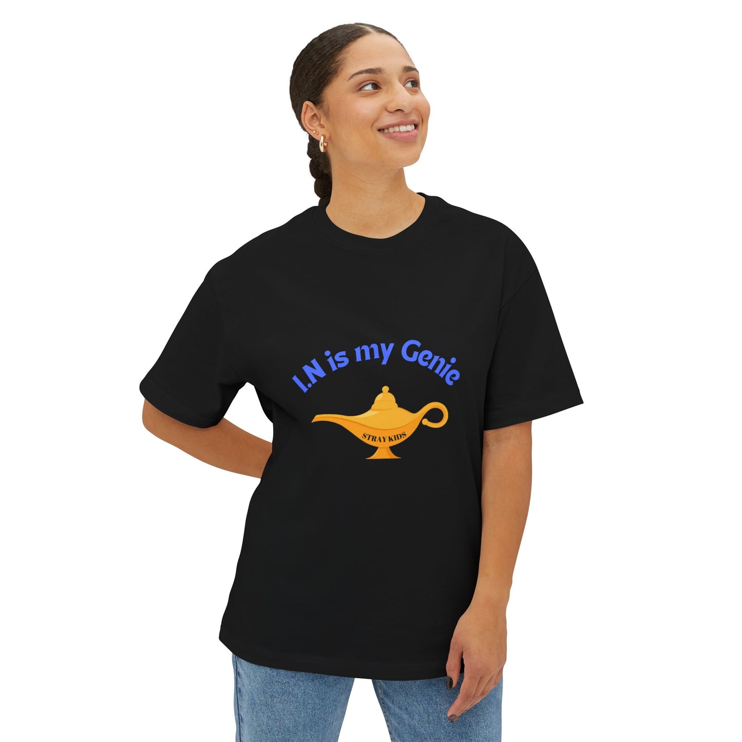 "I.N is my Genie" Tee, STRAY KIDS fan Oversized Graphic Boxy T-Shirt