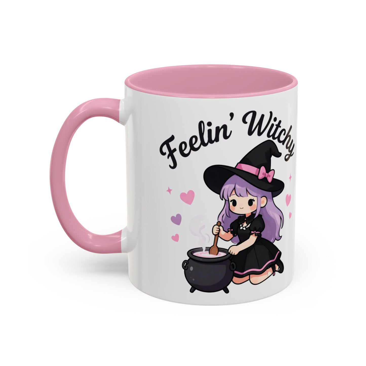 Feelin' Witchy Coffee Mug — Cute Kawaii Witch Illustration (11oz & 15oz)