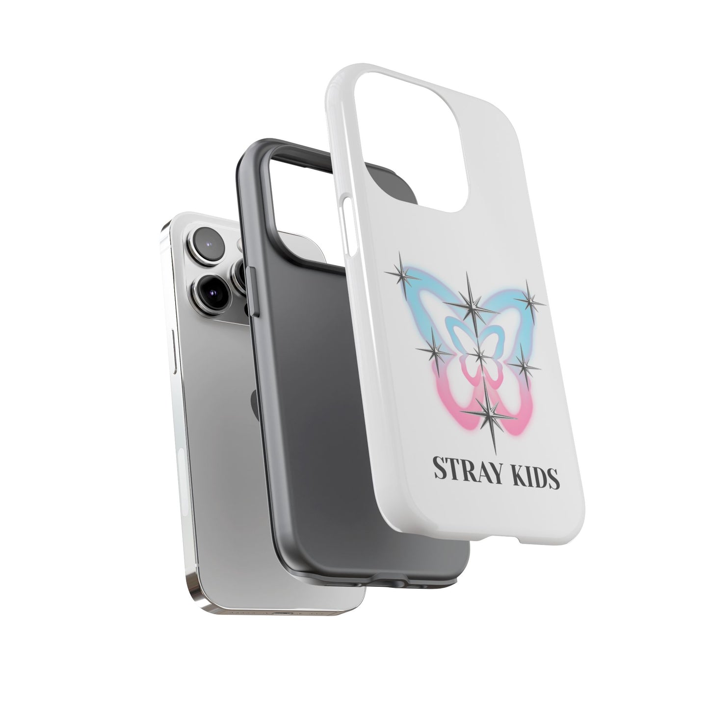 Stray Kids Sparkle Butterfly Phone Case — K-Pop Fan Protective Phone Cover