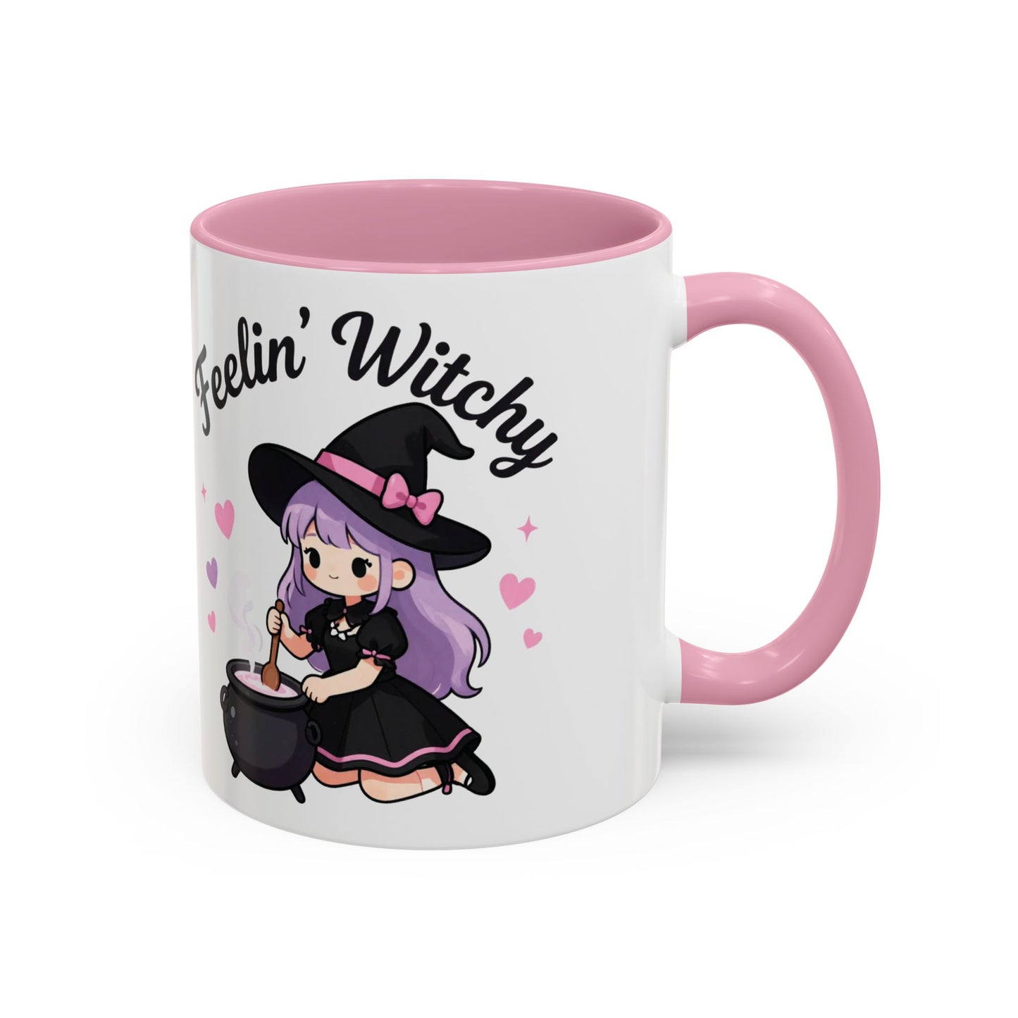 Feelin' Witchy Coffee Mug — Cute Kawaii Witch Illustration (11oz & 15oz)