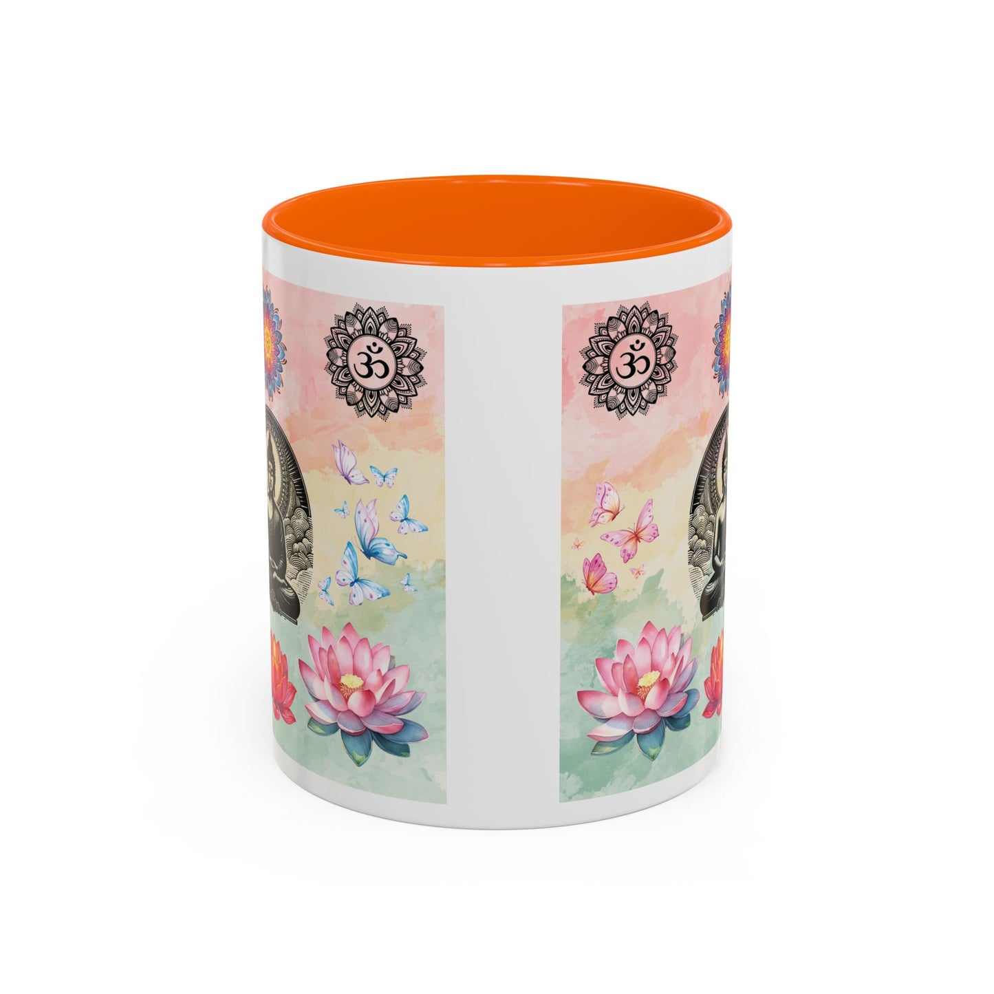 Buddha Lotus Accent Coffee Mug — Meditation, Om & Chakra Spiritual Tea Cup