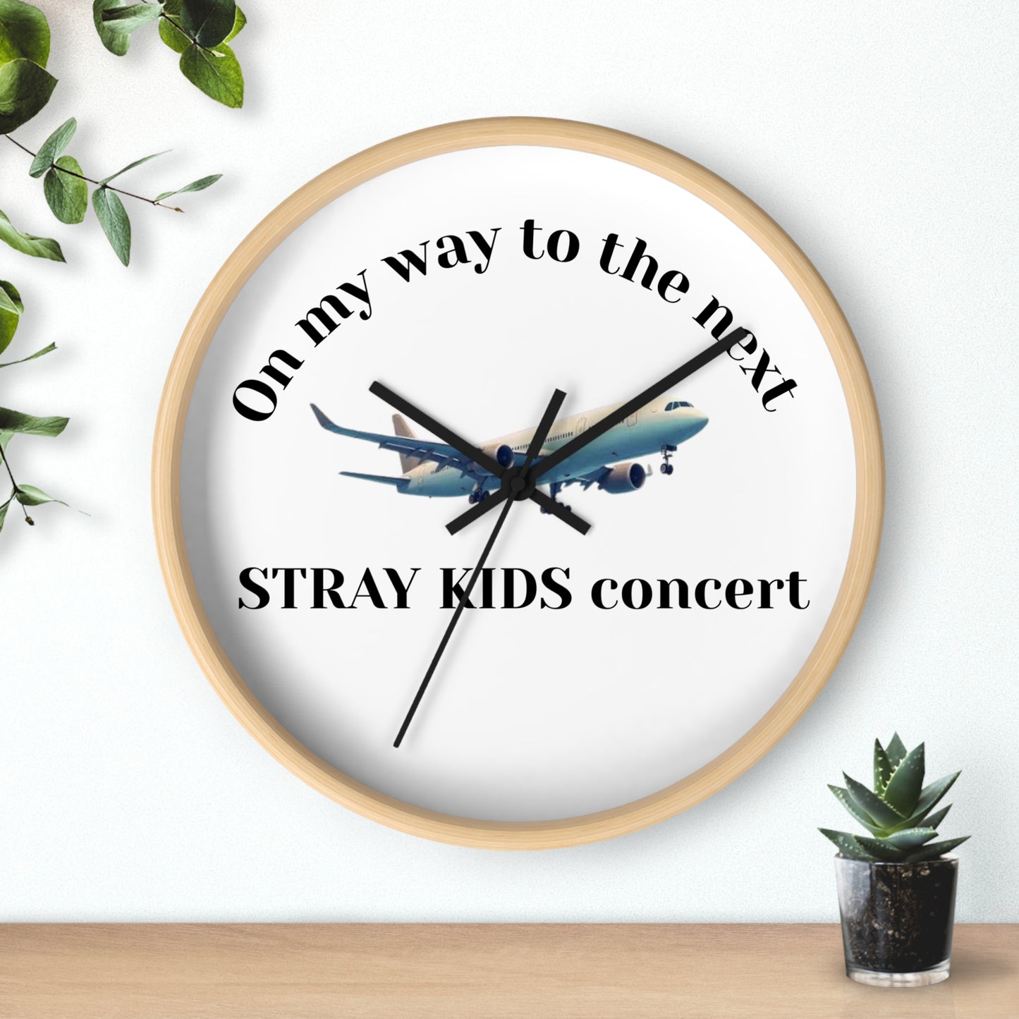 Wall Clock — "On my way to the next STRAY KIDS concert" Plane Design
