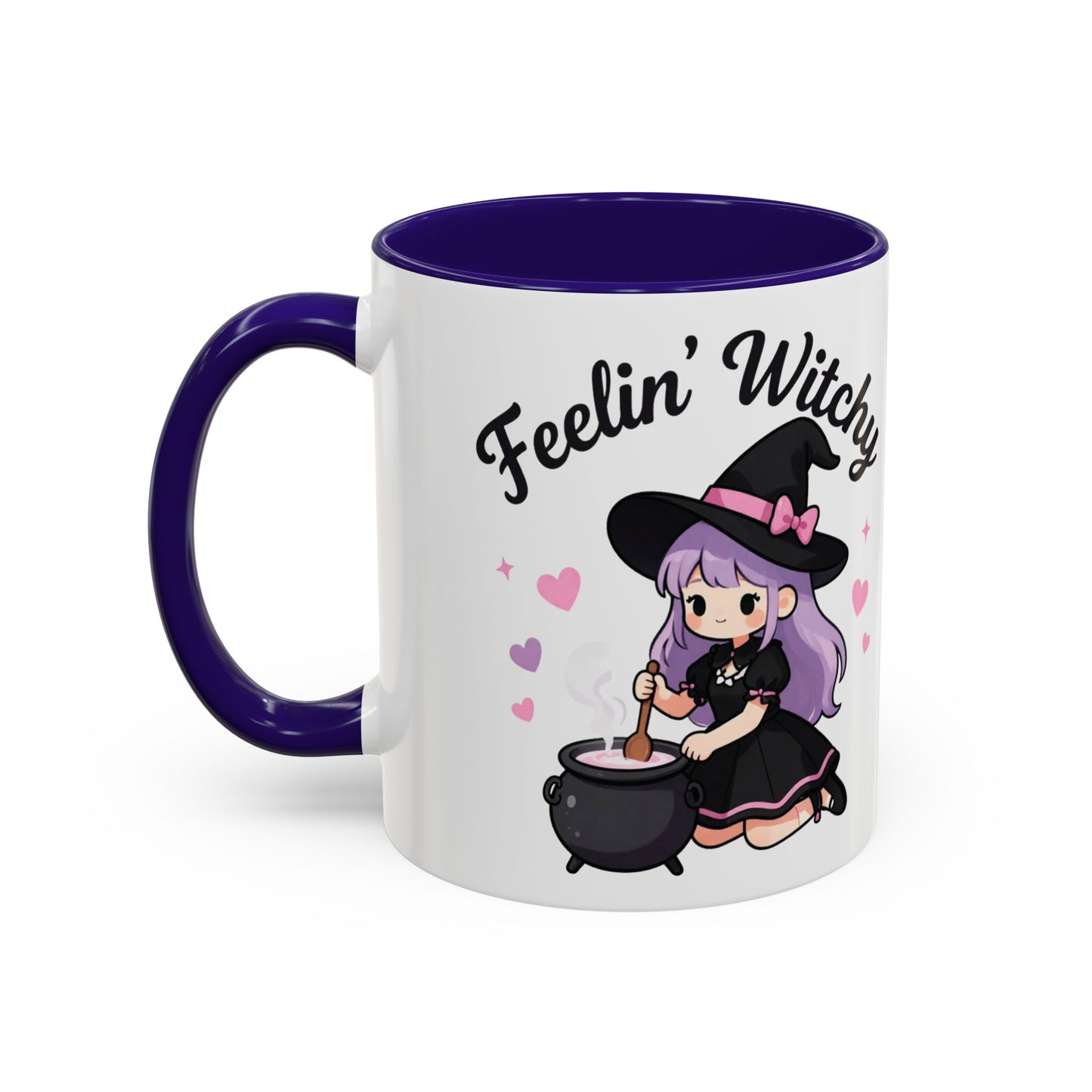 Feelin' Witchy Coffee Mug — Cute Kawaii Witch Illustration (11oz & 15oz)