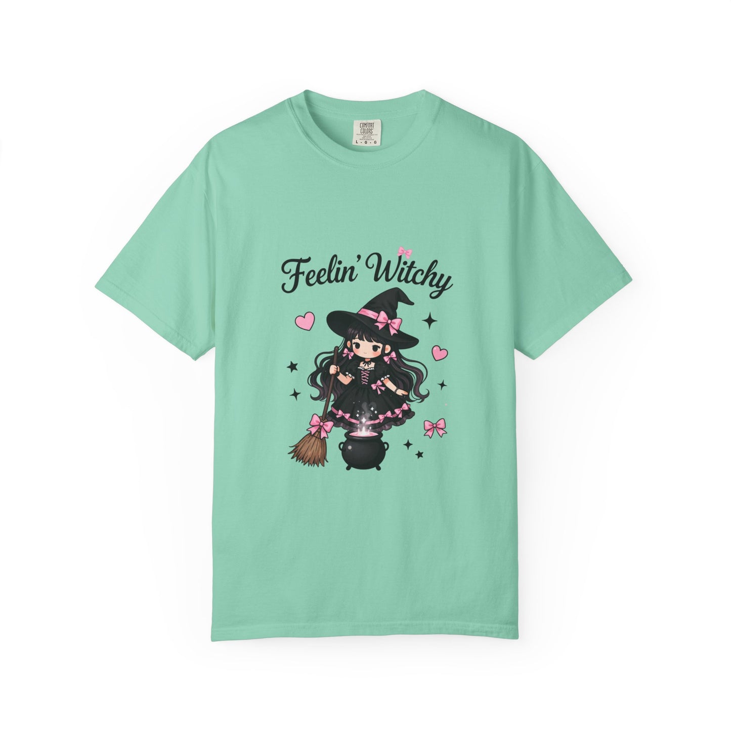 Feelin' Witchy T-Shirt — Cute Kawaii Witch Graphic Tee for Halloween & Everyday
