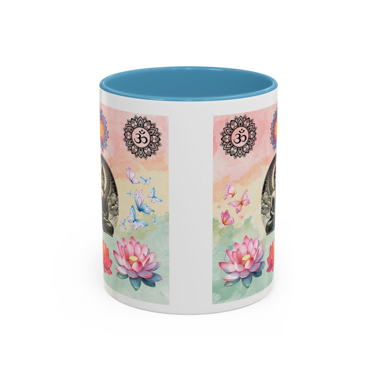 Buddha Lotus Accent Coffee Mug — Meditation, Om & Chakra Spiritual Tea Cup