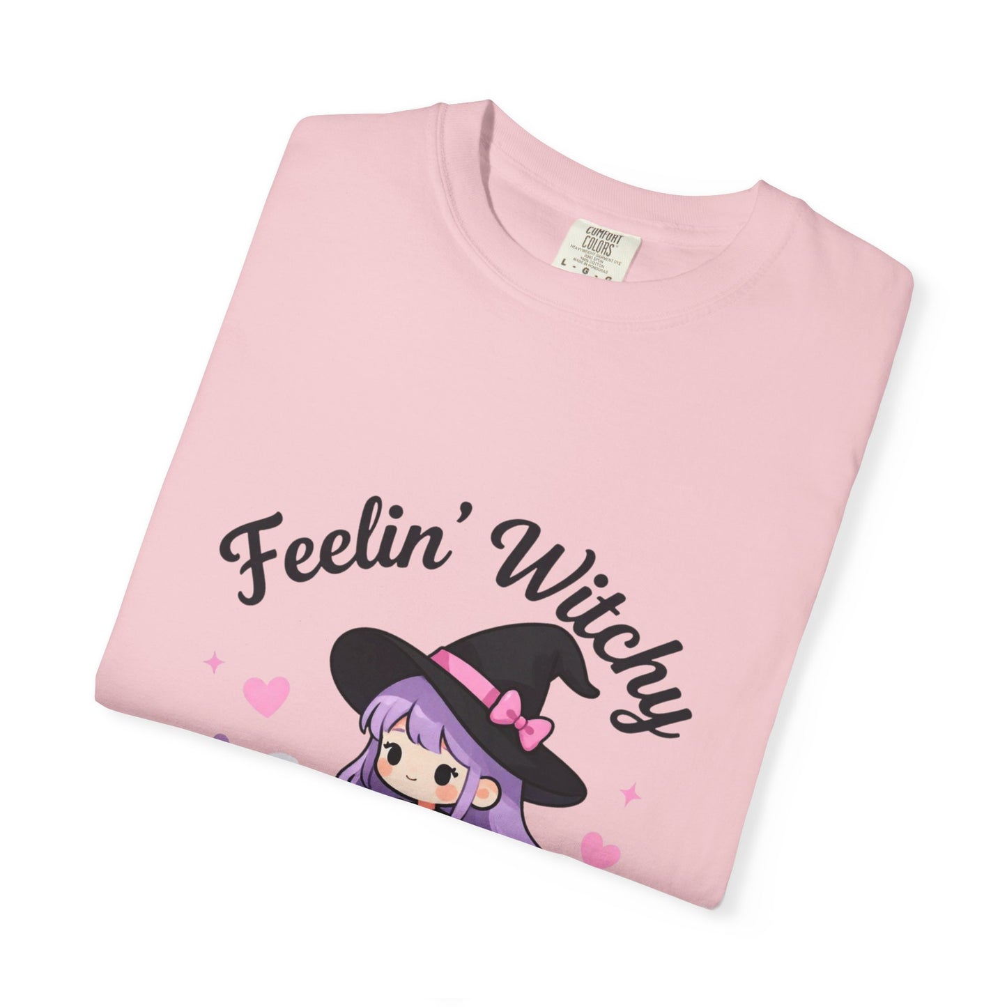 Feelin' Witchy T-Shirt — Cute Purple Witch Graphic Tee for Halloween