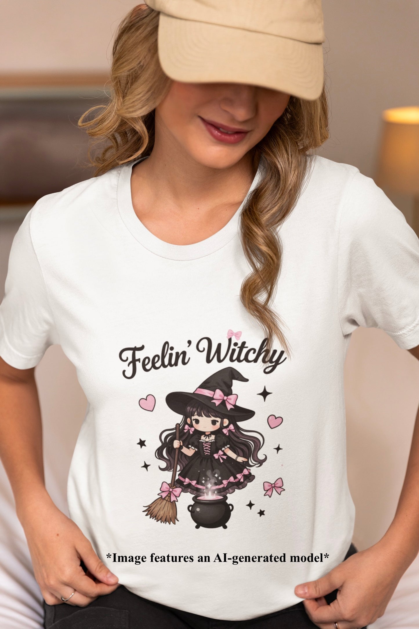 Feelin' Witchy T-Shirt — Cute Kawaii Witch Graphic Tee for Halloween & Everyday