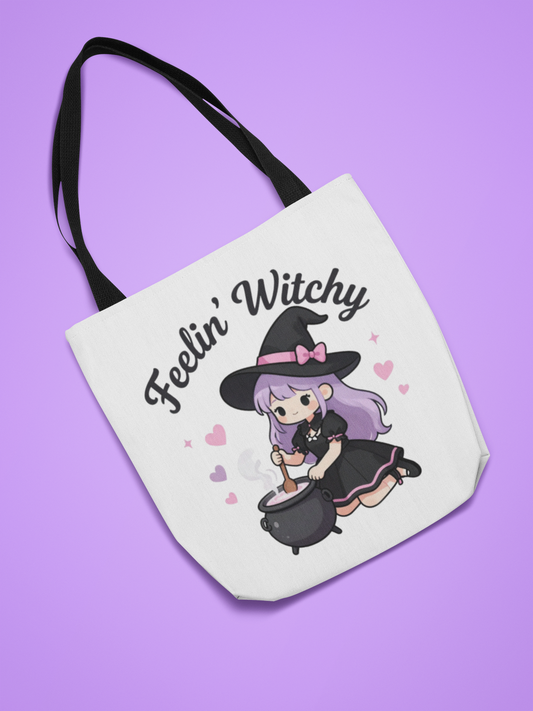 Feelin' Witchy Cute Witch Tote Bag