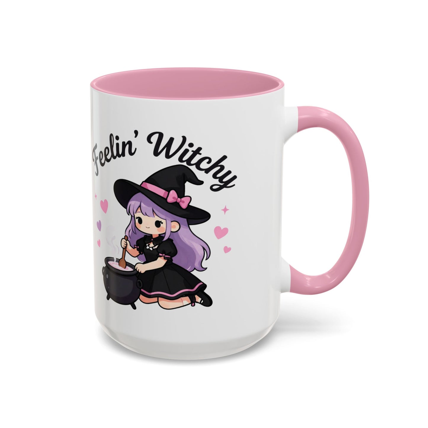 Feelin' Witchy Coffee Mug — Cute Kawaii Witch Illustration (11oz & 15oz)