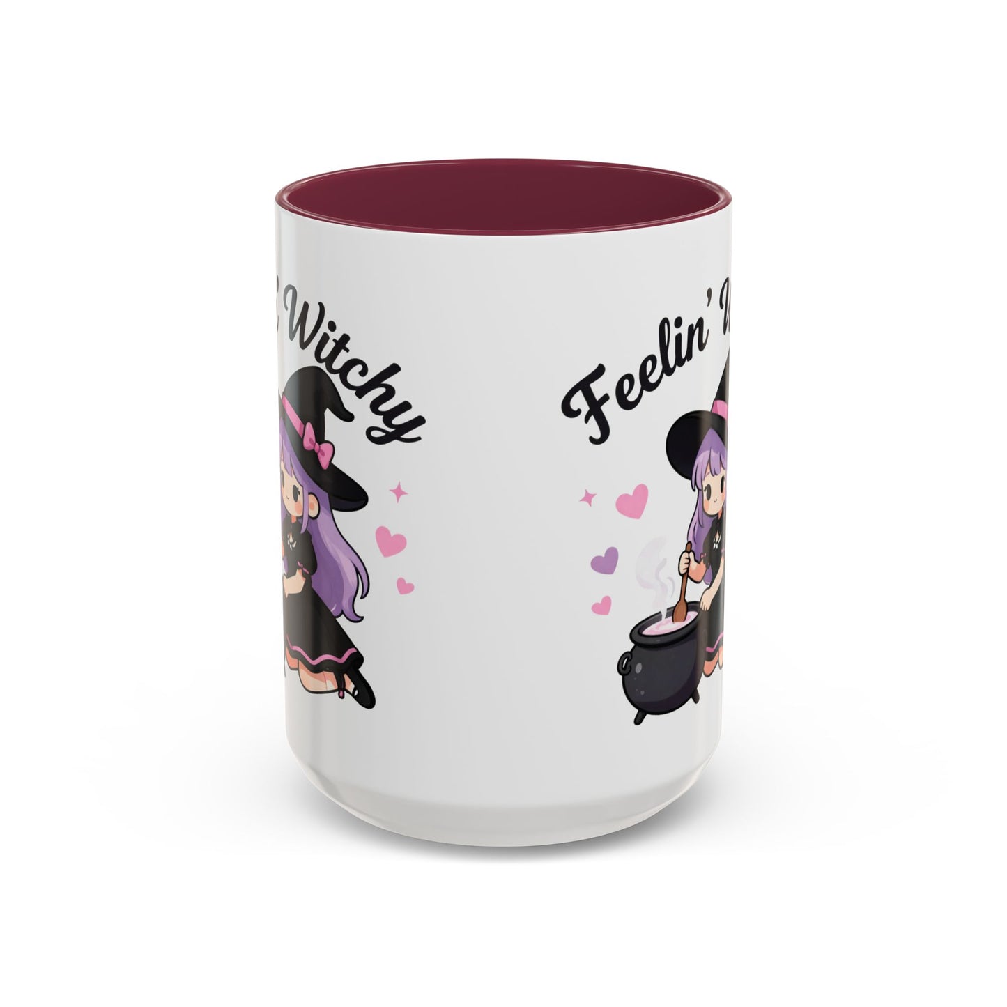 Feelin' Witchy Coffee Mug — Cute Kawaii Witch Illustration (11oz & 15oz)