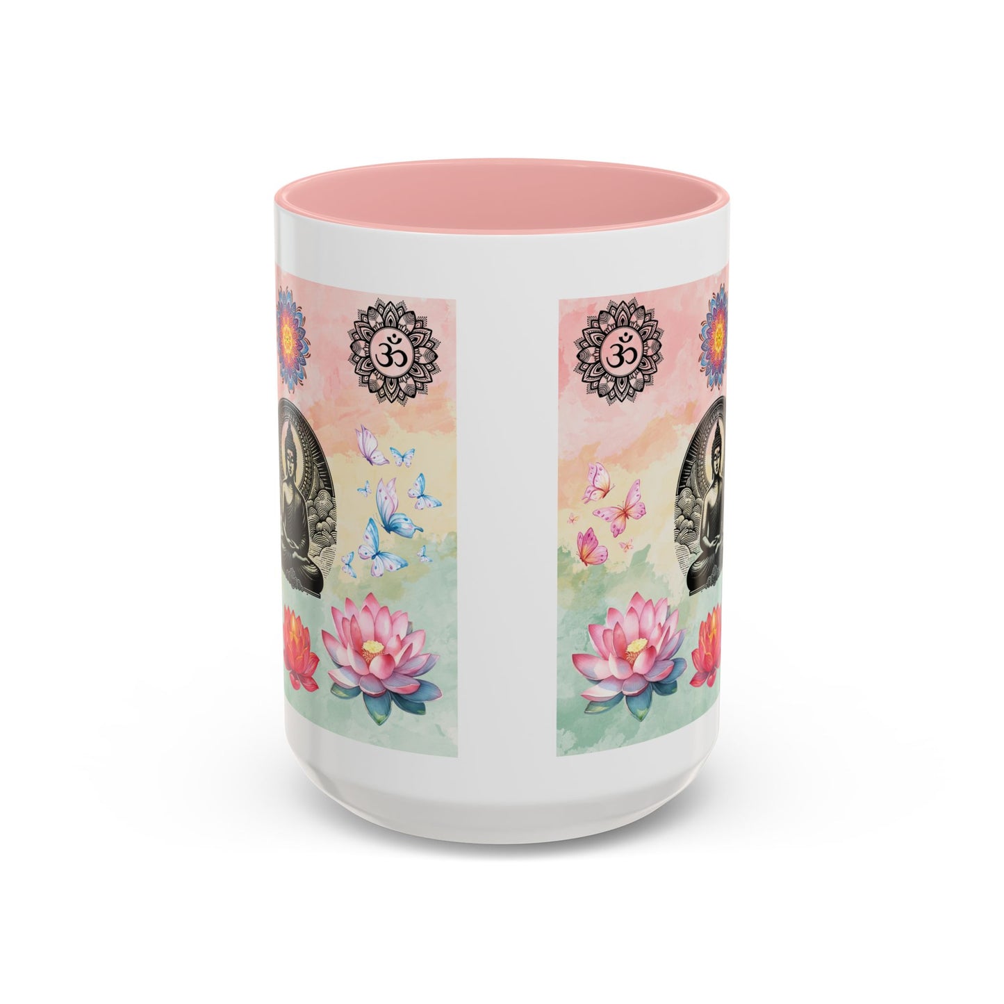 Buddha Lotus Accent Coffee Mug — Meditation, Om & Chakra Spiritual Tea Cup
