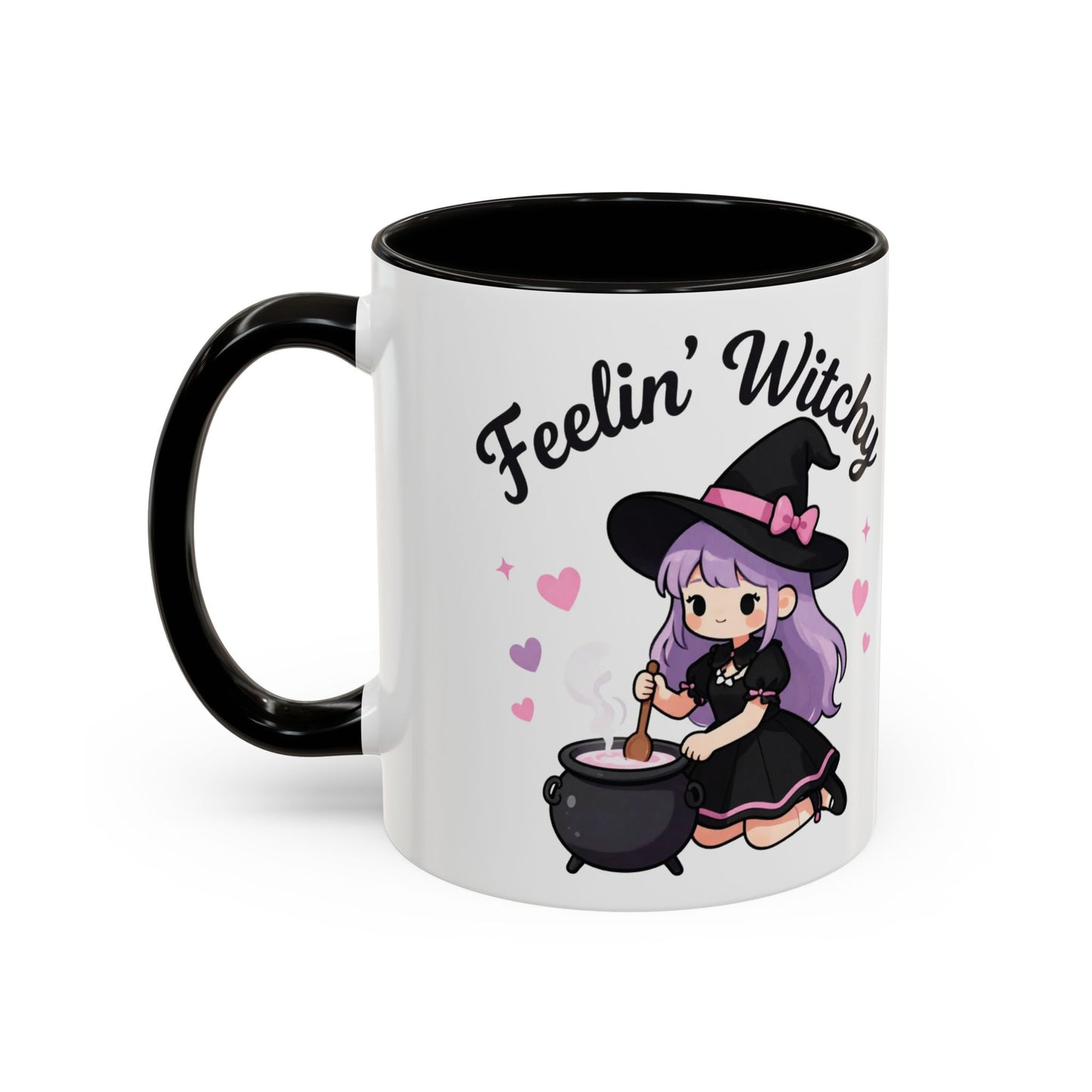 Feelin' Witchy Coffee Mug — Cute Kawaii Witch Illustration (11oz & 15oz)