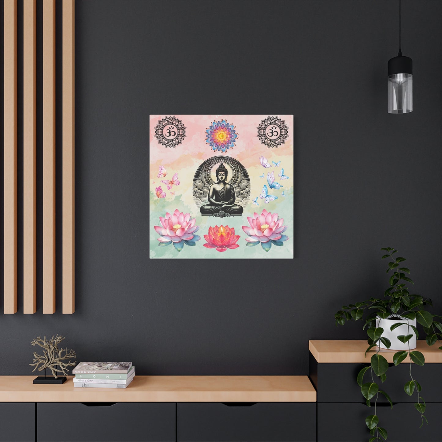 Buddha Lotus Meditation Canvas — Om Mandala Wall Art
