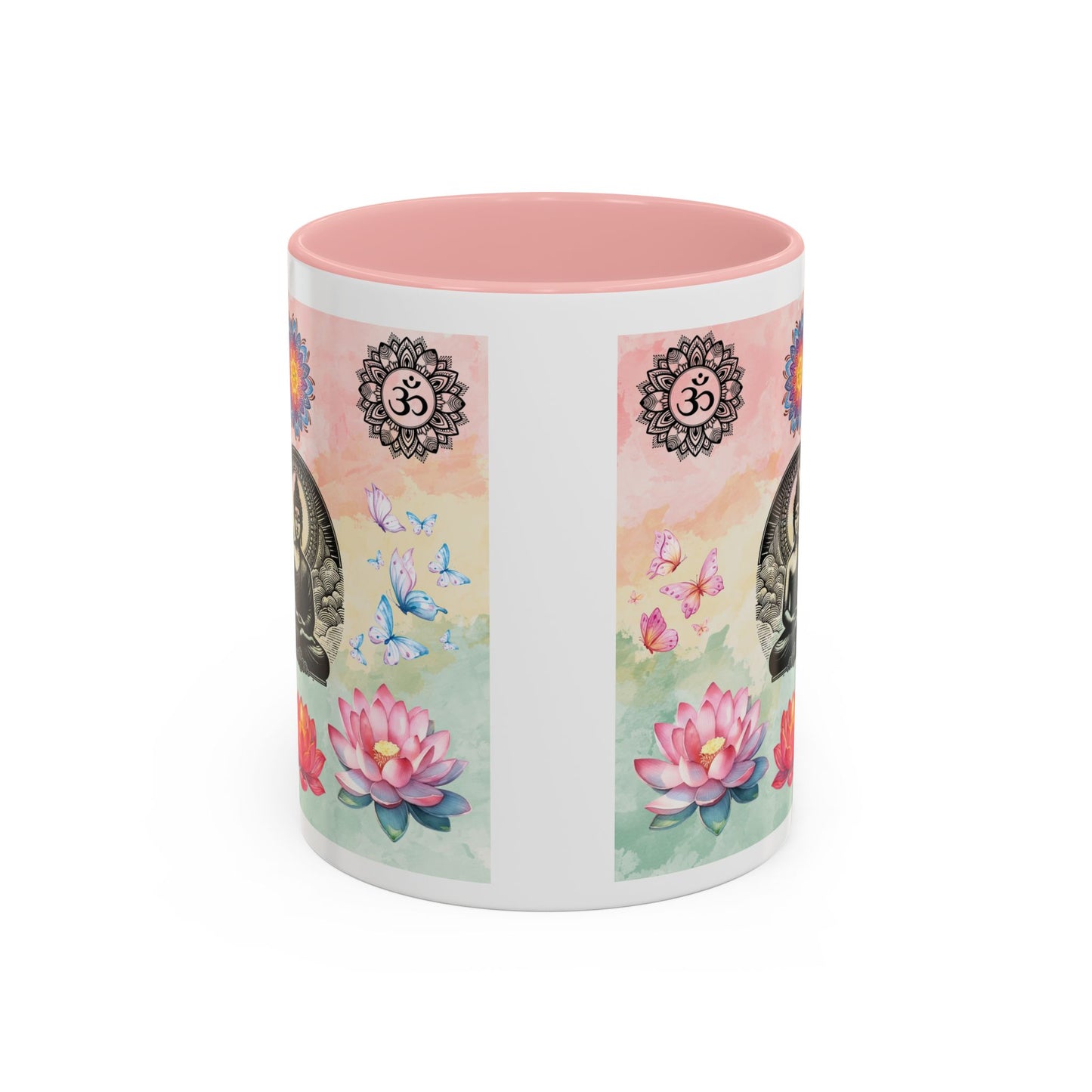 Buddha Lotus Accent Coffee Mug — Meditation, Om & Chakra Spiritual Tea Cup