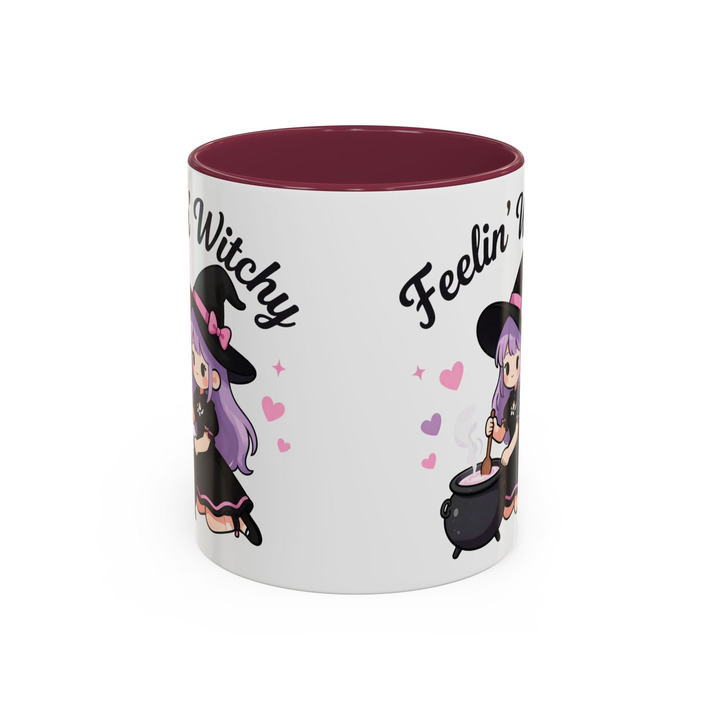 Feelin' Witchy Coffee Mug — Cute Kawaii Witch Illustration (11oz & 15oz)