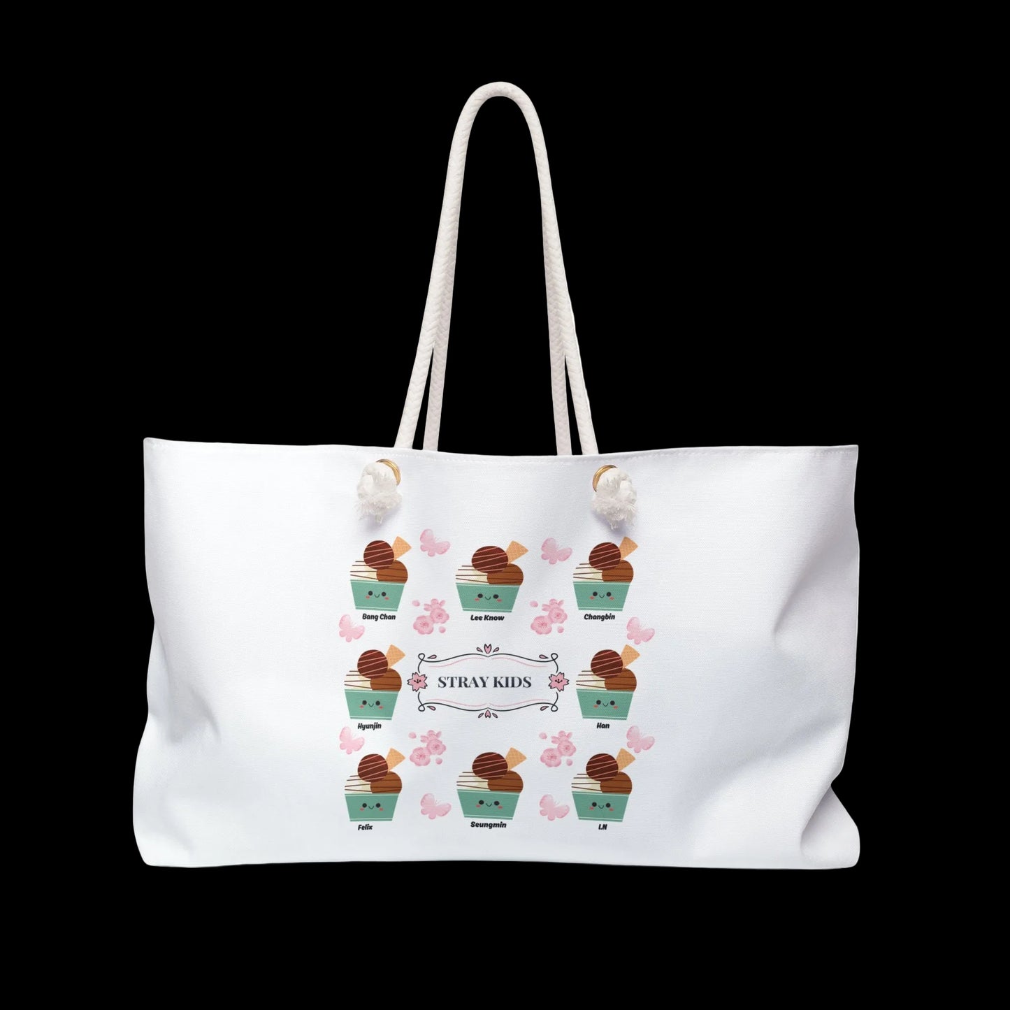 STRAY KIDS Ice Cream Cup Weekender Bag – Cute Summer Tote for Beach, Travel & Gifts