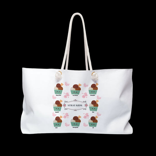 STRAY KIDS Ice Cream Cup Weekender Bag – Cute Summer Tote for Beach, Travel & Gifts