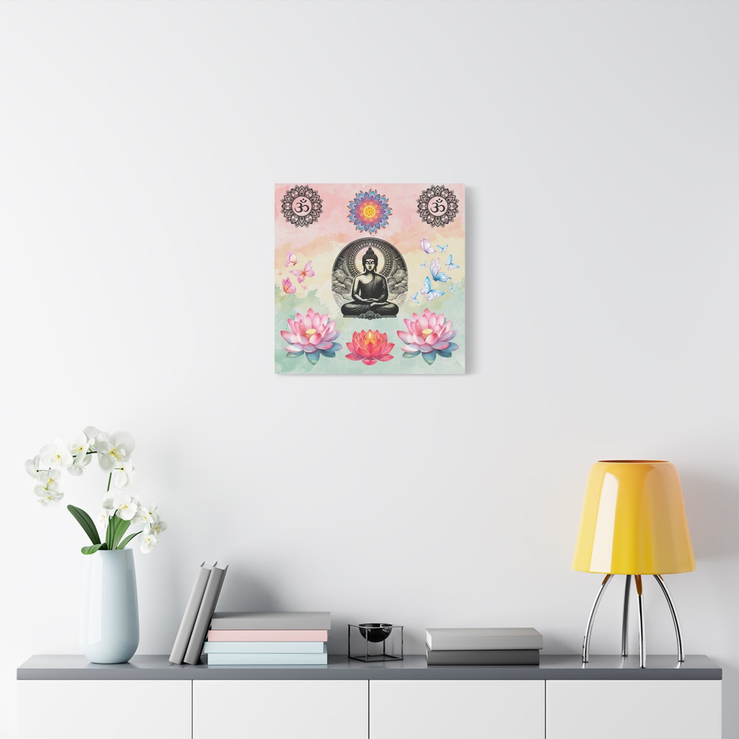 Buddha Lotus Meditation Canvas — Om Mandala Wall Art