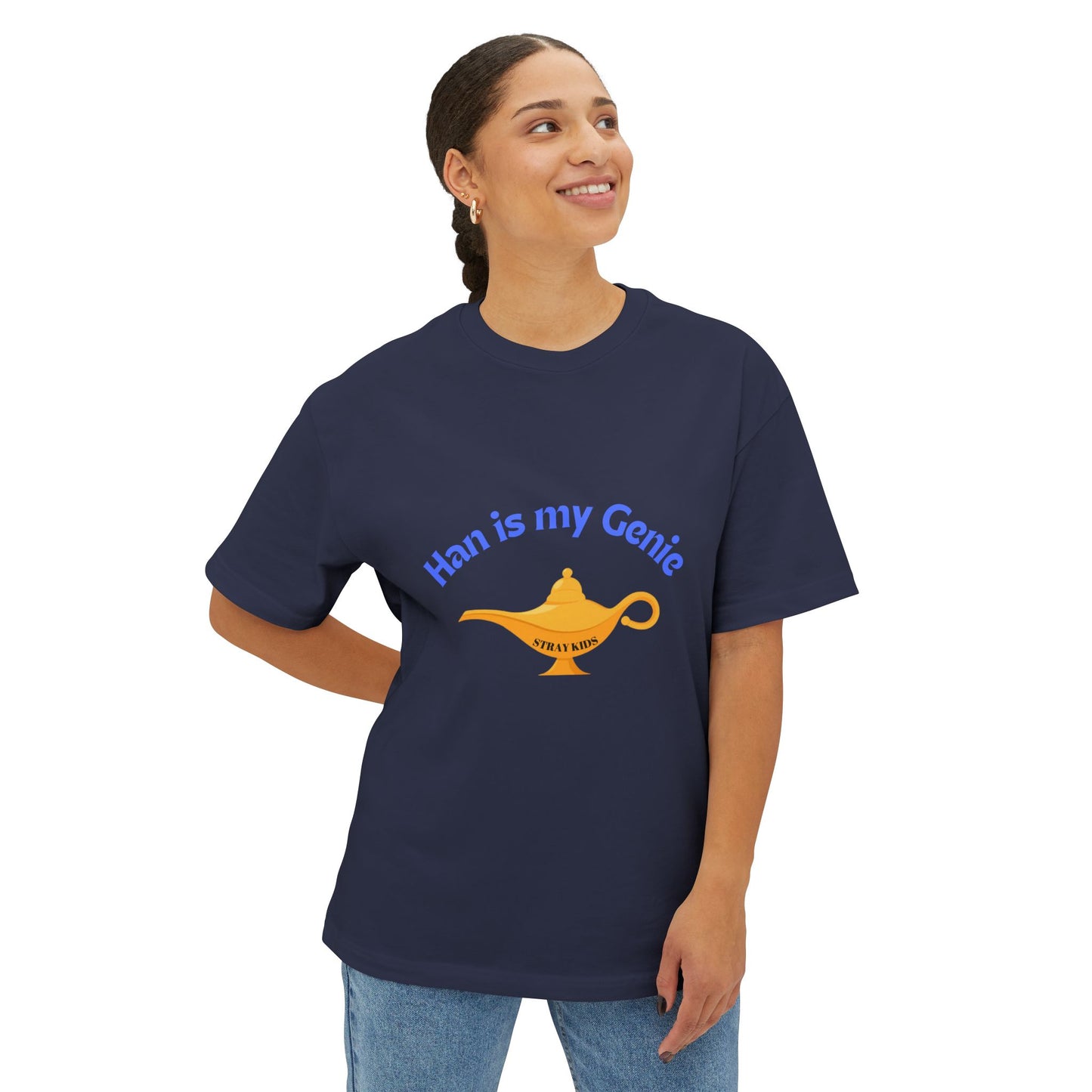 "Han is my Genie" Tee, STRAY KIDS fan Oversized Graphic Boxy T-Shirt