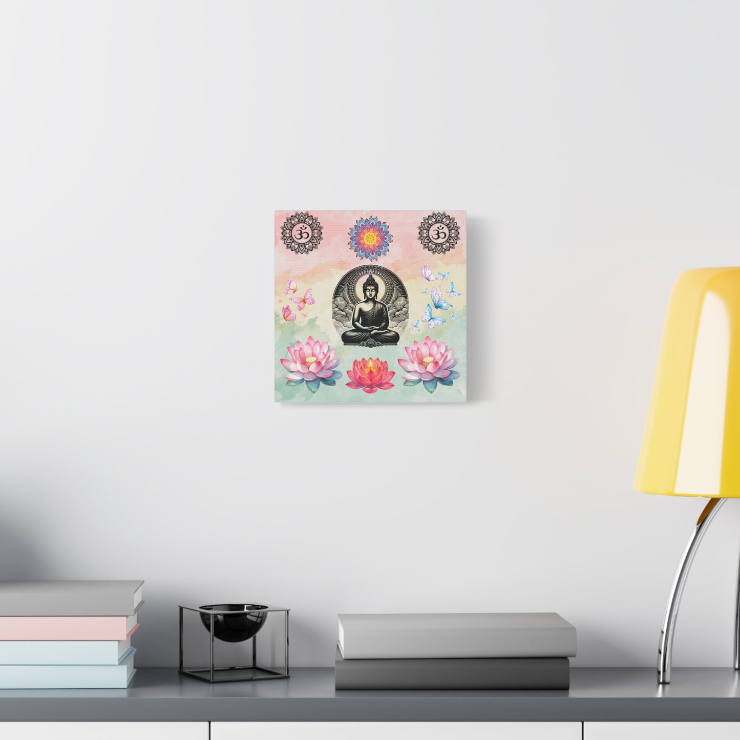 Buddha Lotus Meditation Canvas — Om Mandala Wall Art