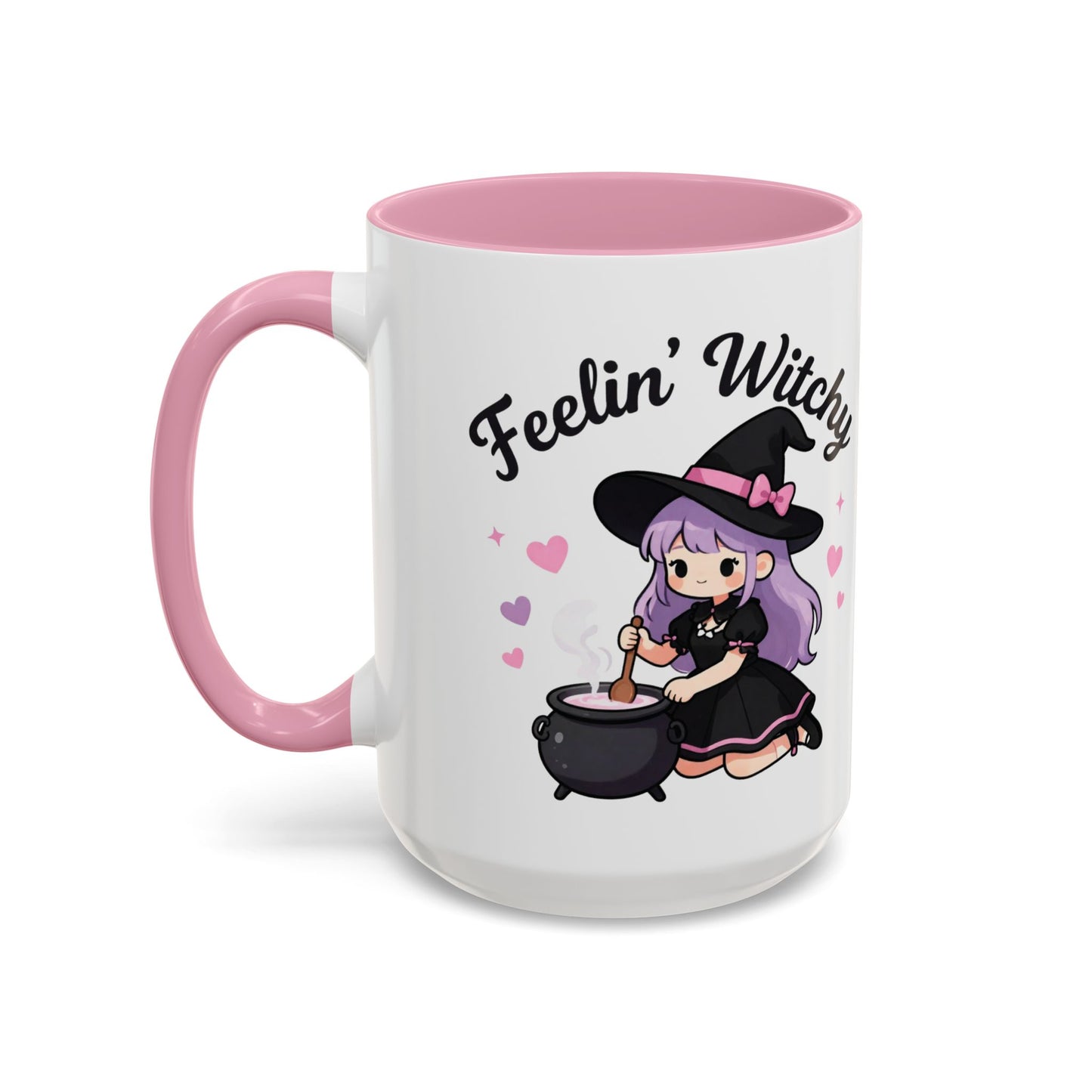 Feelin' Witchy Coffee Mug — Cute Kawaii Witch Illustration (11oz & 15oz)