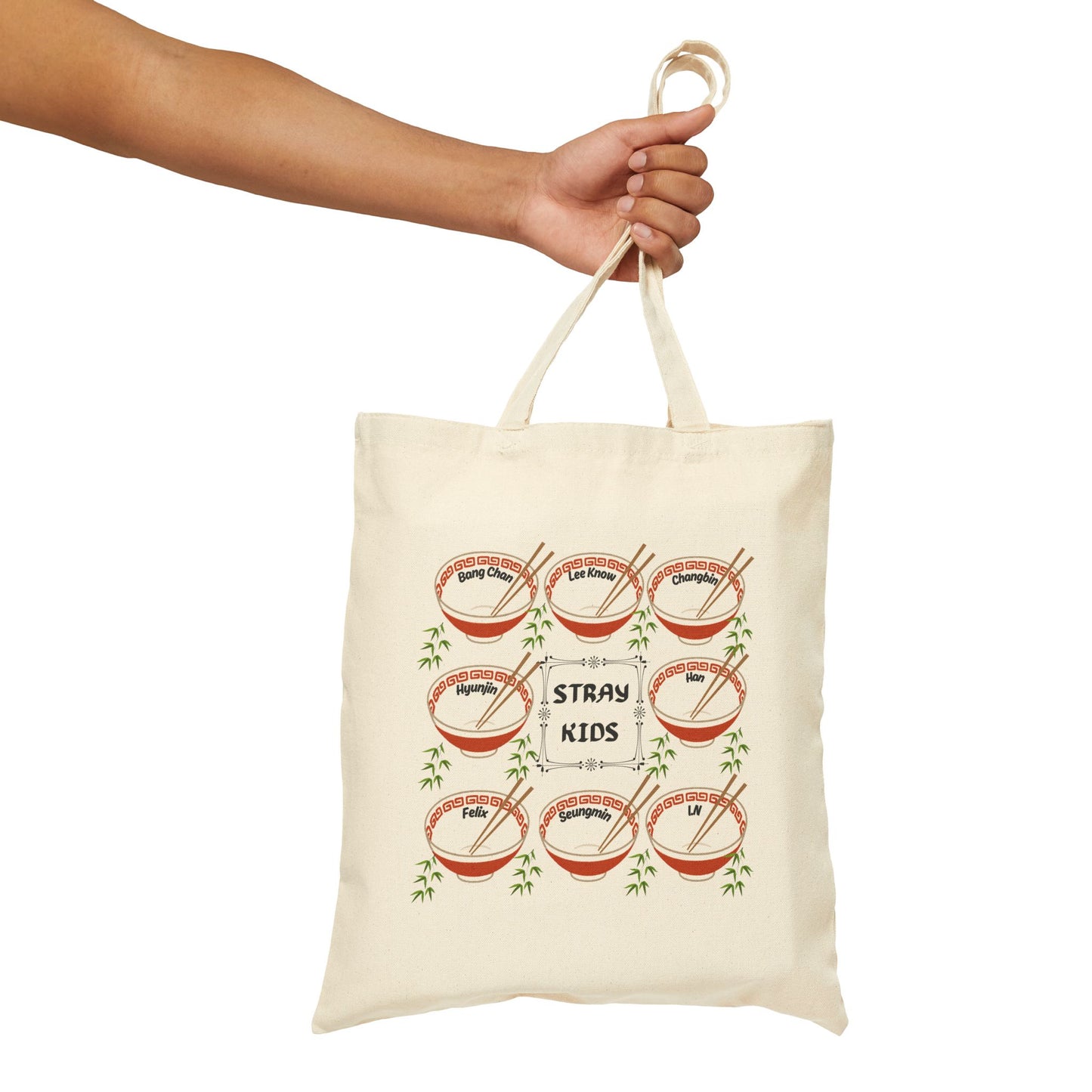 Stray Kids Ramen Bowl Graphic Cotton Canvas Tote