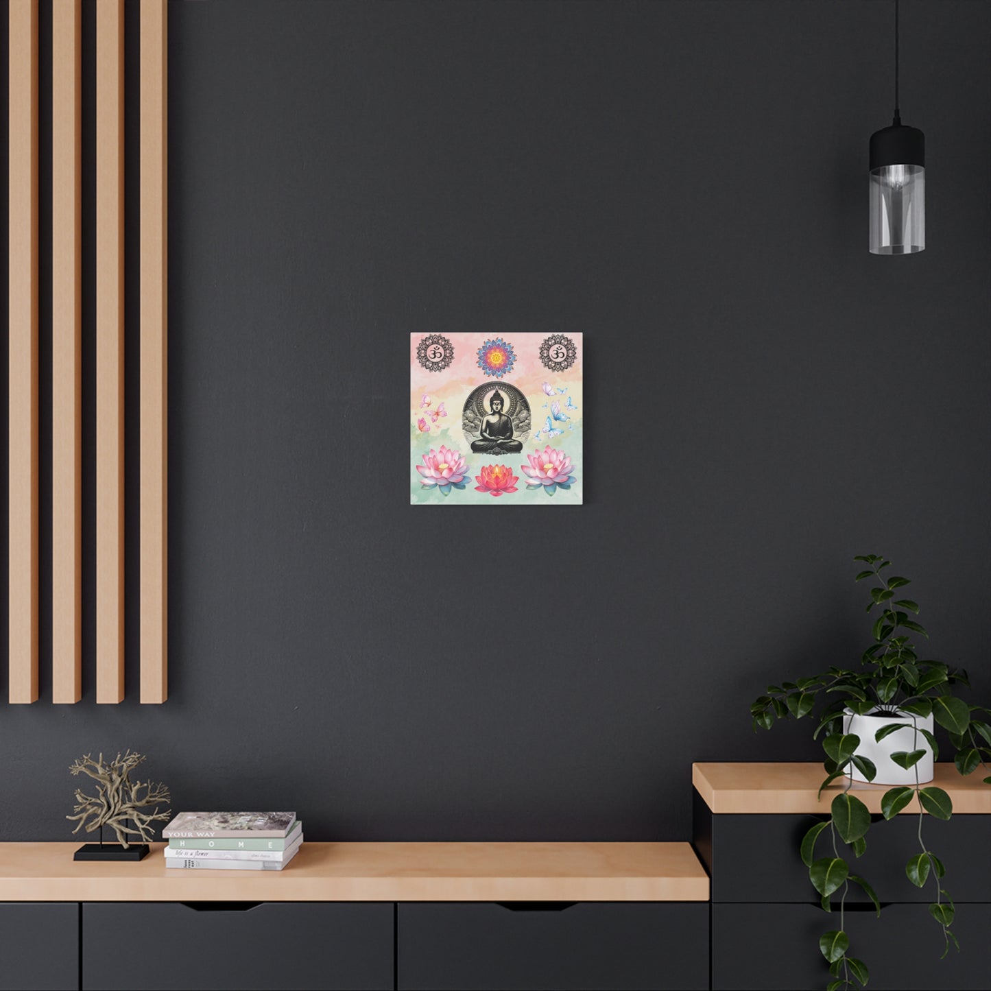 Buddha Lotus Meditation Canvas — Om Mandala Wall Art