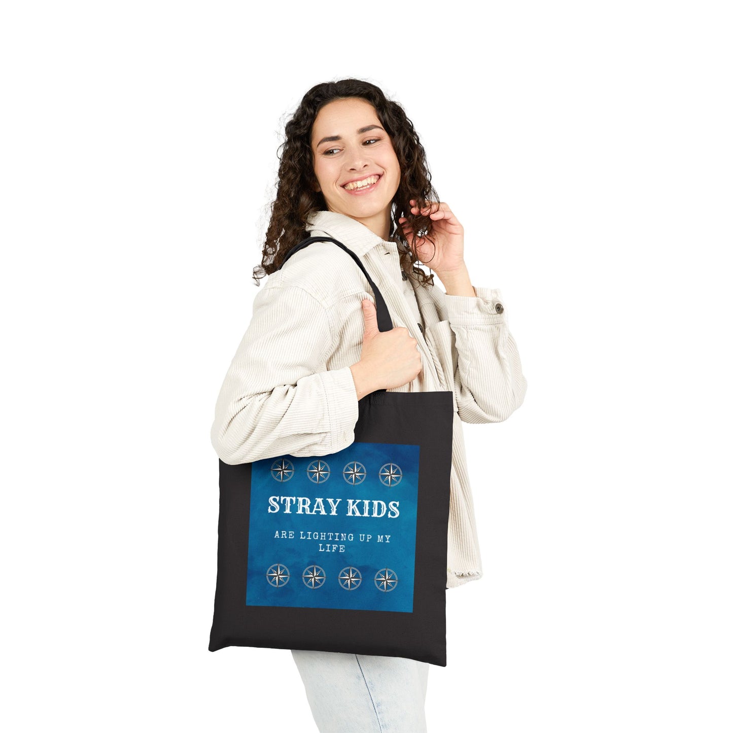 Stray Kids Fan Tote Bag — "Stray Kids Are Lighting Up My Life" Laptop & Concert Bag