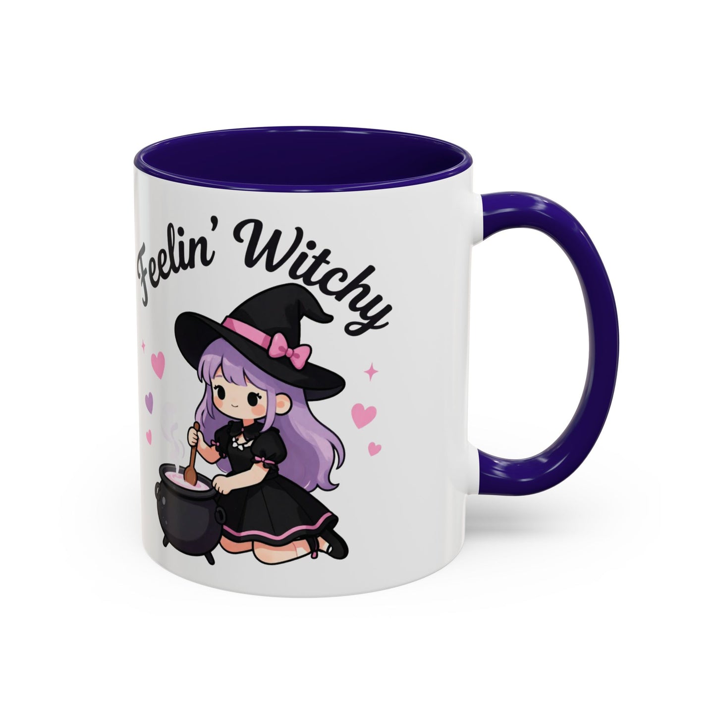 Feelin' Witchy Coffee Mug — Cute Kawaii Witch Illustration (11oz & 15oz)