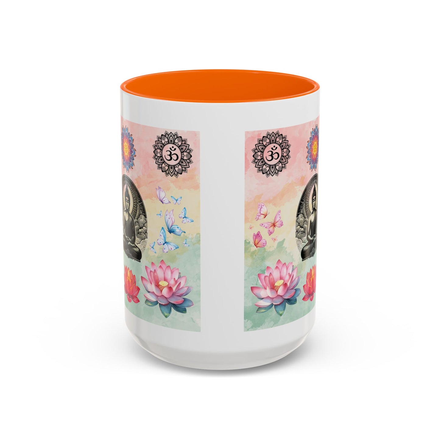 Buddha Lotus Accent Coffee Mug — Meditation, Om & Chakra Spiritual Tea Cup